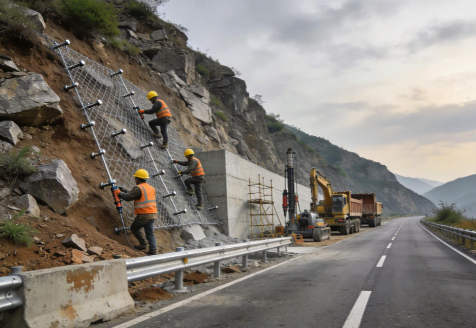 东坑镇公路道路护坡